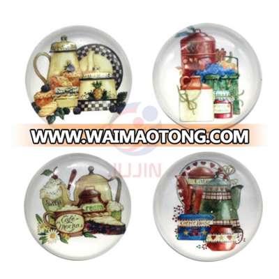 2018 hot sale fridge magnet round dome glass refrigerator magnet